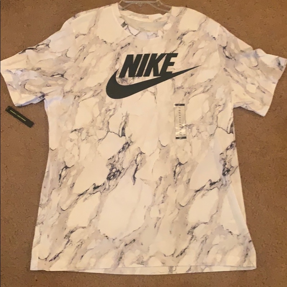 White Tee Marble Nike Shirt